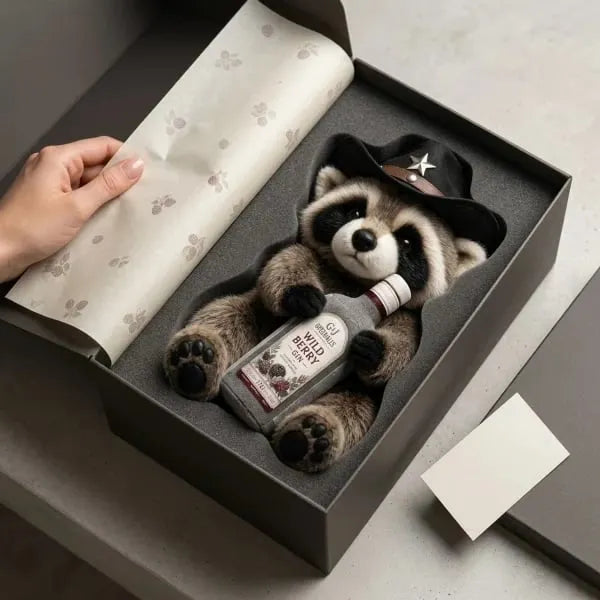 🎉🦝Wild West Whiskey Raccoon Collector Plush Doll