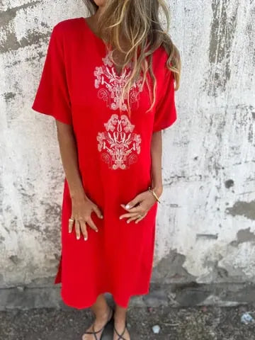 Printed Loose Midi Dress 🌸Buy 2 Free Shipping