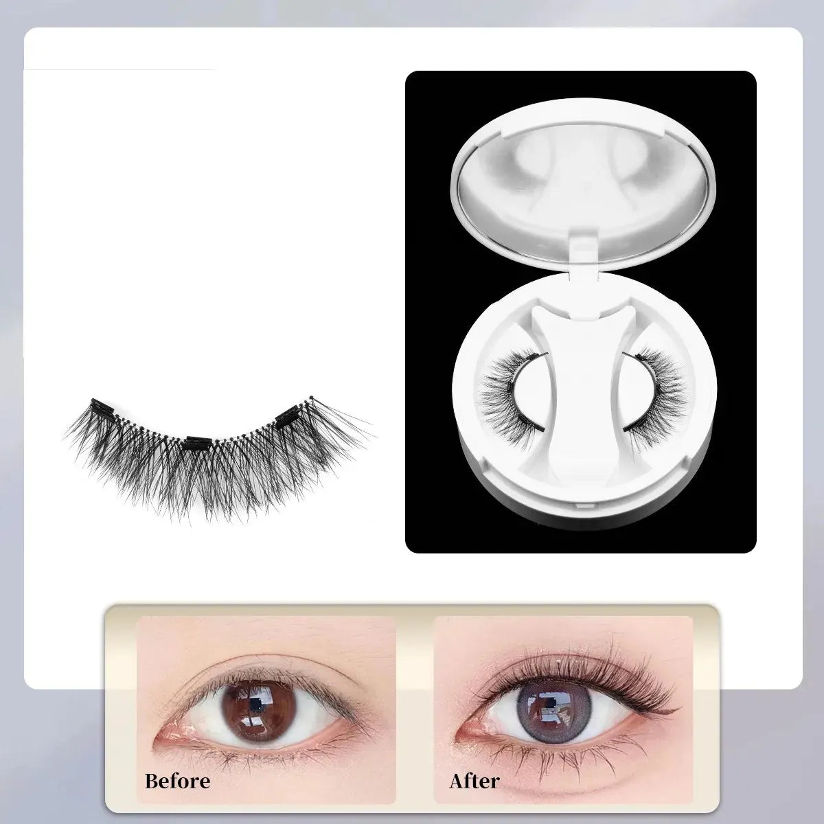 🔥 HOT SALE 🔥Soft Magnetic Eyelashes All-in-One Box, Reusable