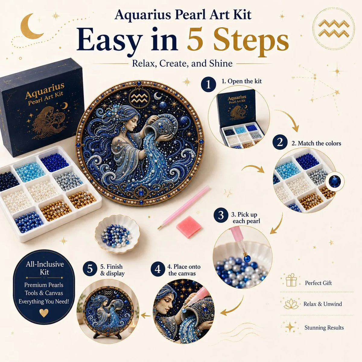 🔥 Last Day 49% OFF - 💎 12 Zodiac Signs Pearl Art Kit ♈🌙 (📦Buy 2 Free Shipping)