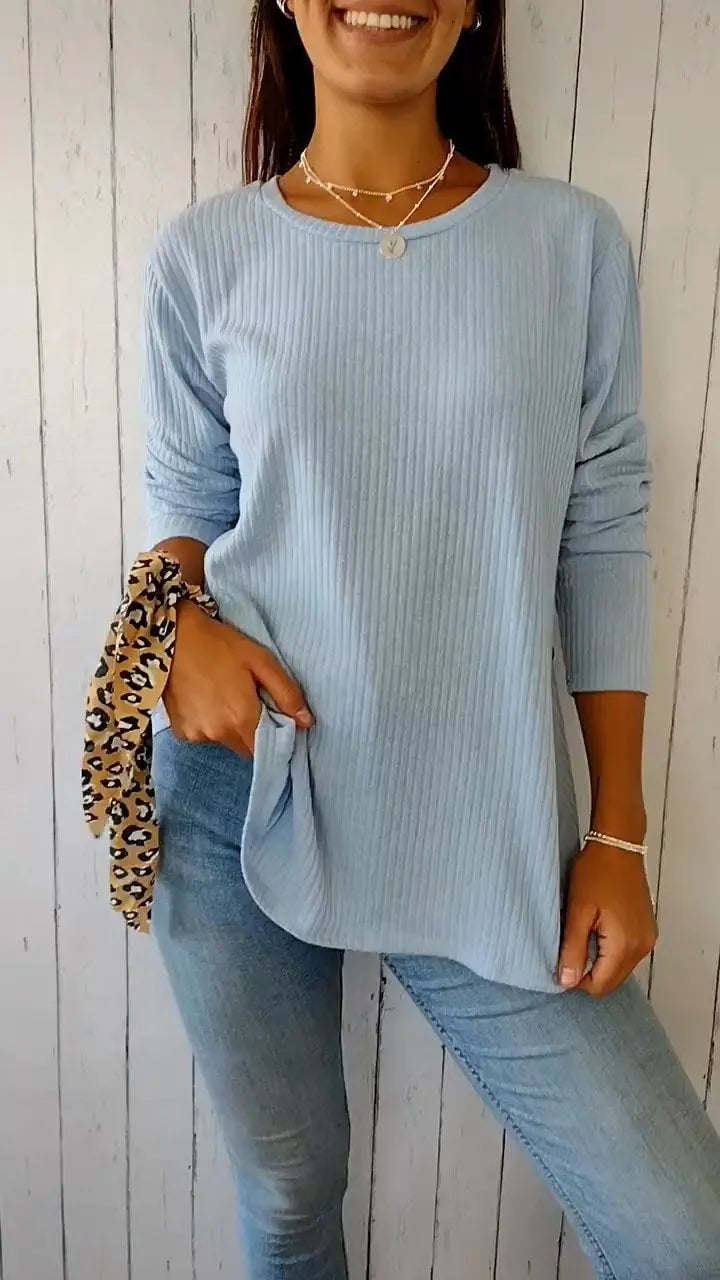 Comfortable Crew Neck Button-down Top (Buy 2 Free Shipping)