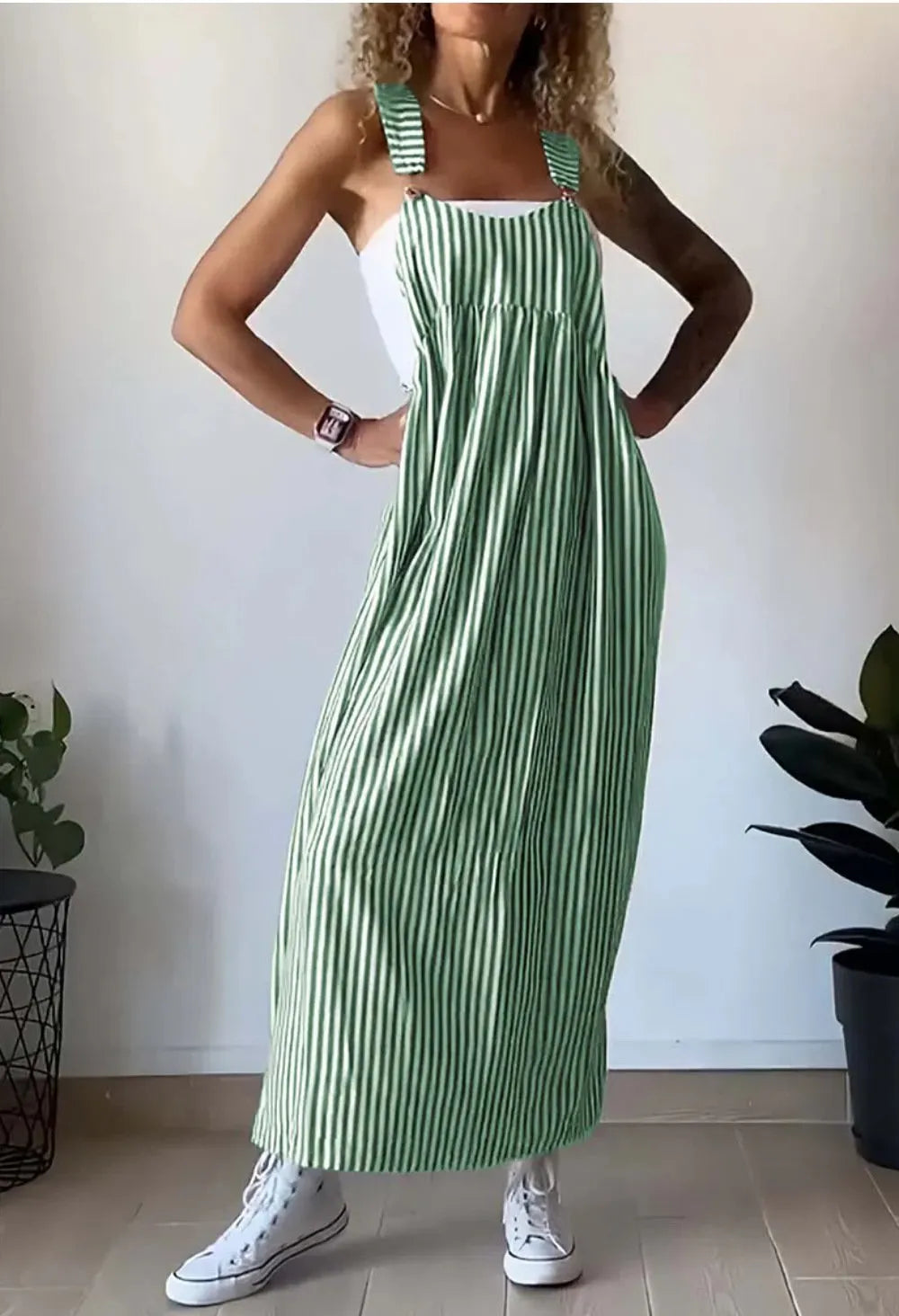 Casual striped suspender dress(buy 2 free shipping)