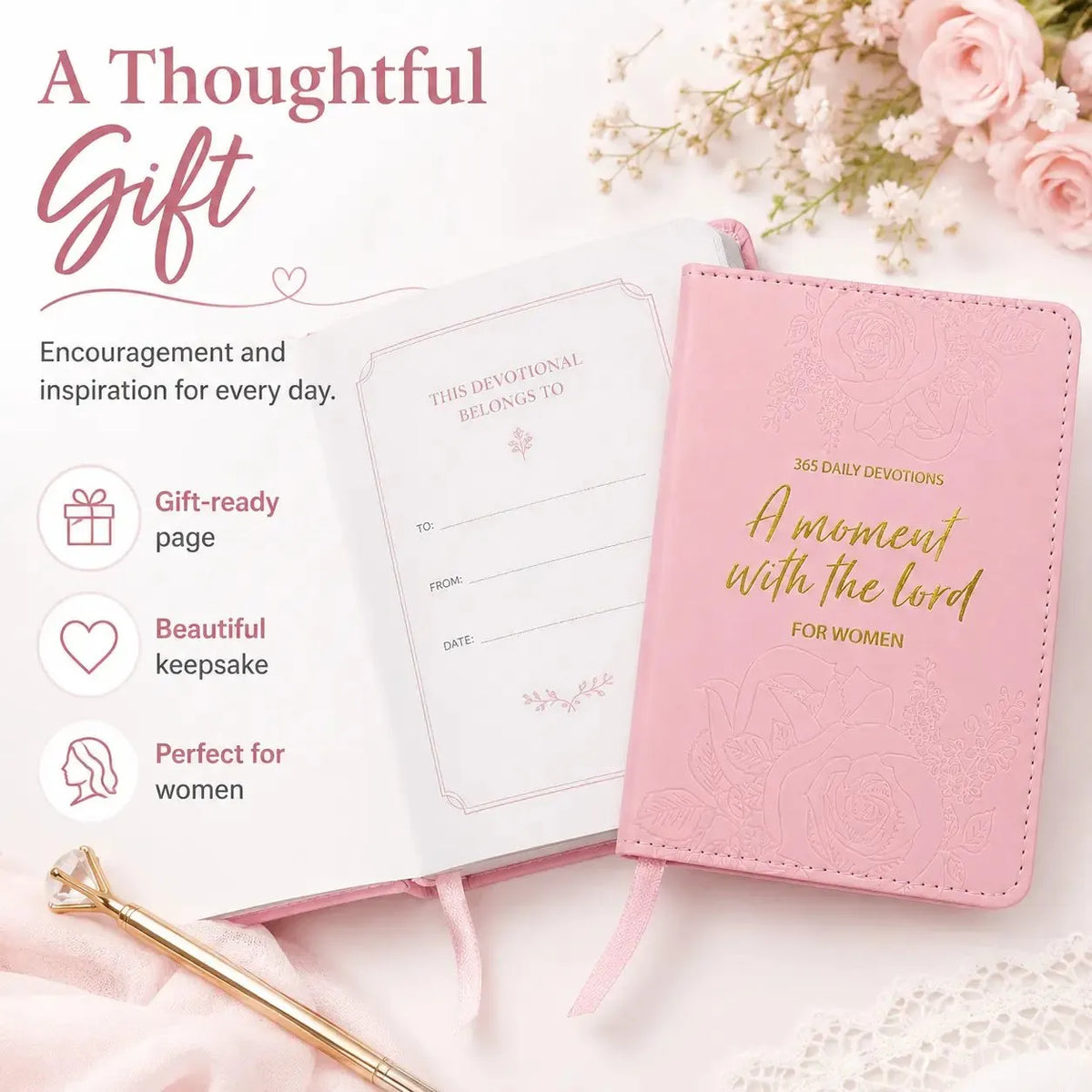 🙏✝️A Moment With The Lord – 💕365 Daily Devotional Journal for Women(📦Buy 2 Free Shipping)