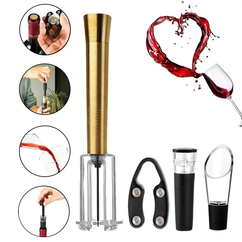 🔥 HOT SALE 🔥Air Pump Cork Remover Wine Bottle Opener Set