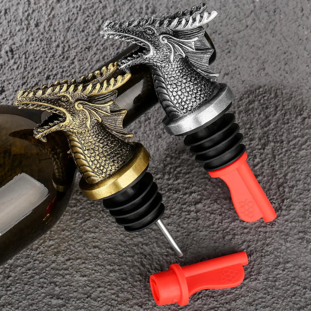 Dragon Head Wine Pourer & Bottle Stopper Set🐉🍷