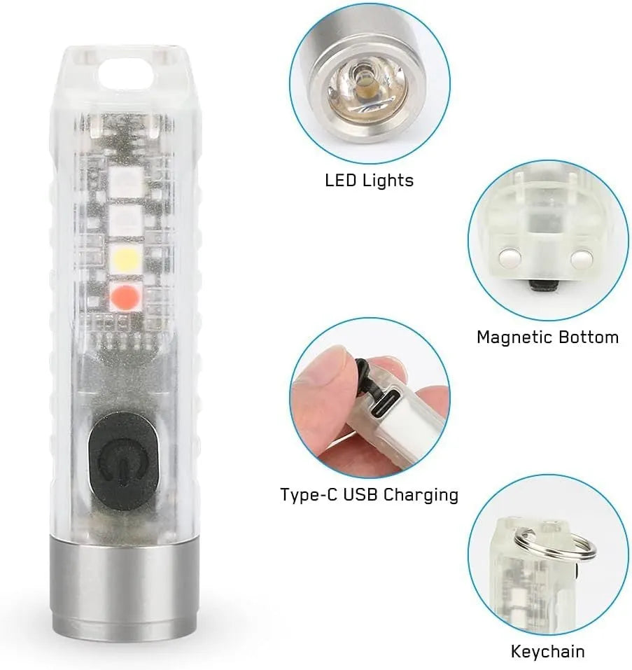 ✨ Rechargeable Mini Tactical Keychain Flashlight - 🔥Buy More Save More