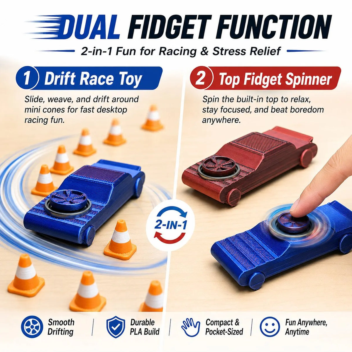 🏎️ ✨ The FidgetDrifter | Pocket Drift Fidget Car Toy