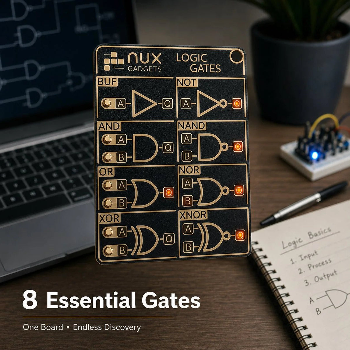 🎉🧠 Interactive Logic Gate Circuit Board — Learn Digital Electronics Through Hands-On Experiments ⚡