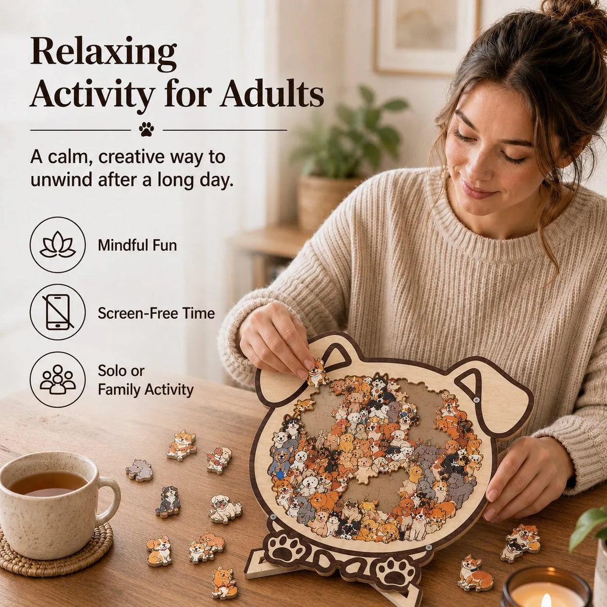 🔥Last Day 49% OFF - 🐶🐱Wooden Dog Jigsaw Puzzle
