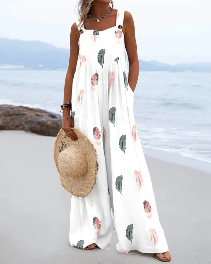 Women’s Boho Floral Print Jumpsuit
