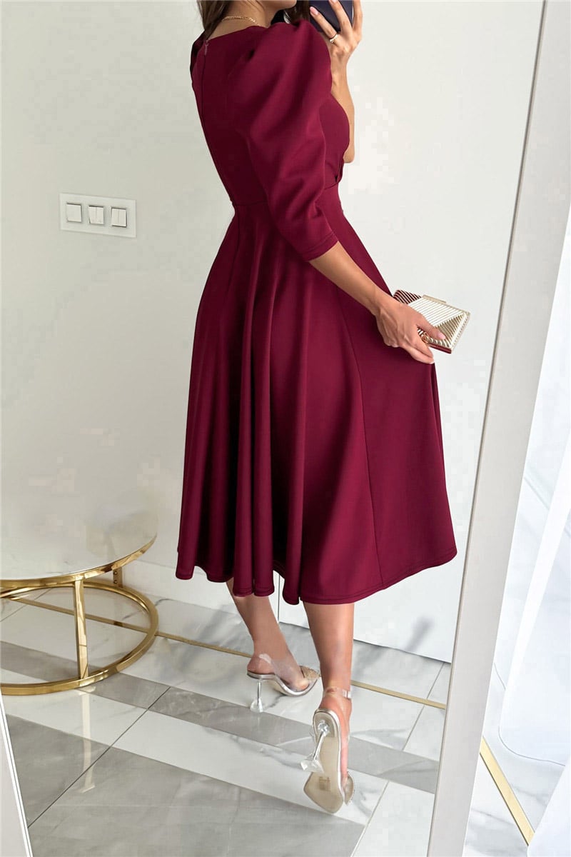 🌸Spring Specials💐 Women's V-Neck Pleated Waist-slimming Midi Dress