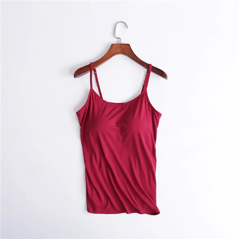 Women's Camisole With Built In Padded Bra Vest