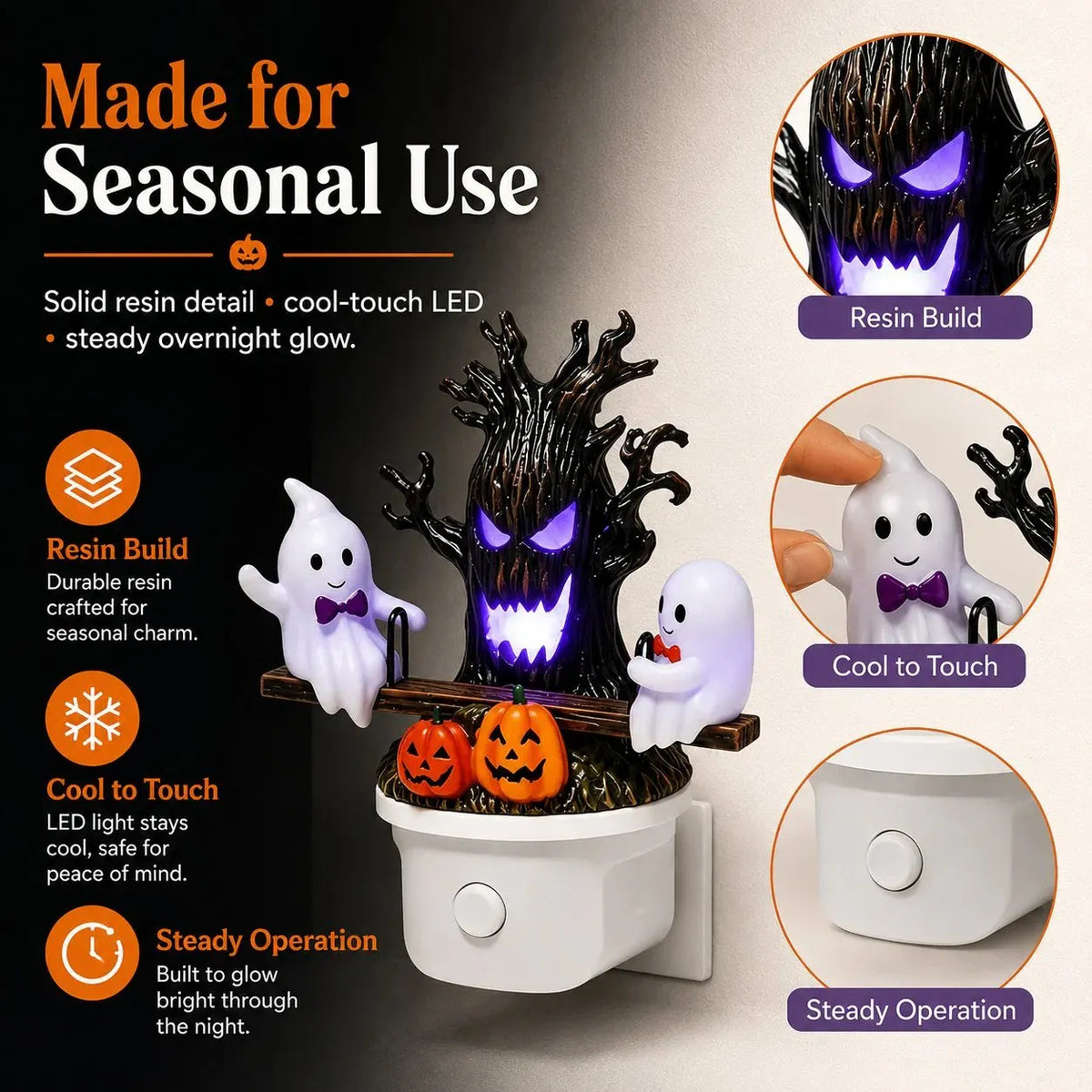 🔥HOT SALE🔥🔥LAST DAY 49% OFF🎃👻Animated Seesaw Ghost Plug In LED Night Light