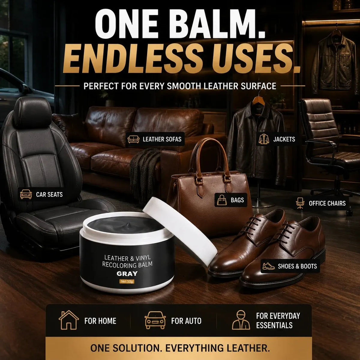🔥HOT SALE🔥Leather & Vinyl Recoloring Balm Kit – Restore Faded Seats, Sofas & Shoes