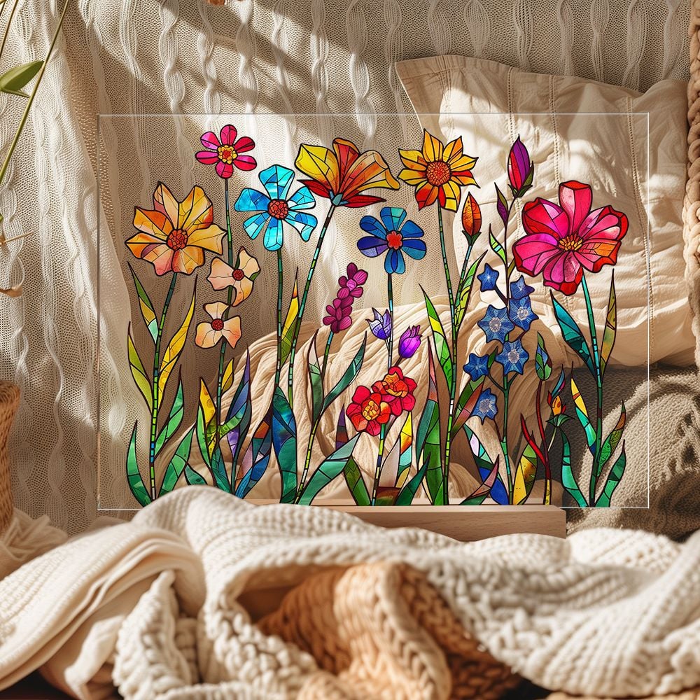 🌷🌼NEW - 🌻🌺Painted Colorful Flower Pattern Decor