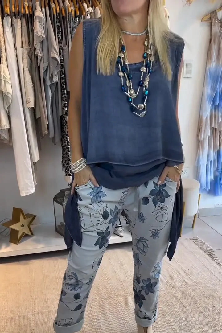 Women's Casual Crewneck Sleeveless Irregular Double Hem Top (Buy 2 Free Shipping)
