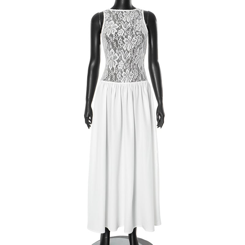 Lace Splicing Sling Dress