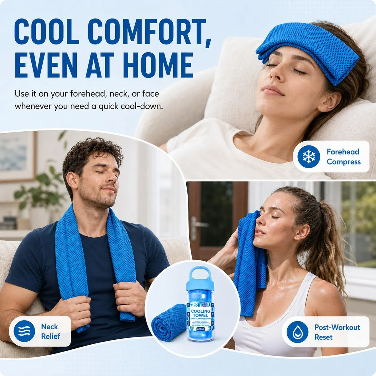 🏃❄️Cold Sweat Towel You Can Use Anywhere, Anytime! Reusable Soft Absorbent Cooling Portable