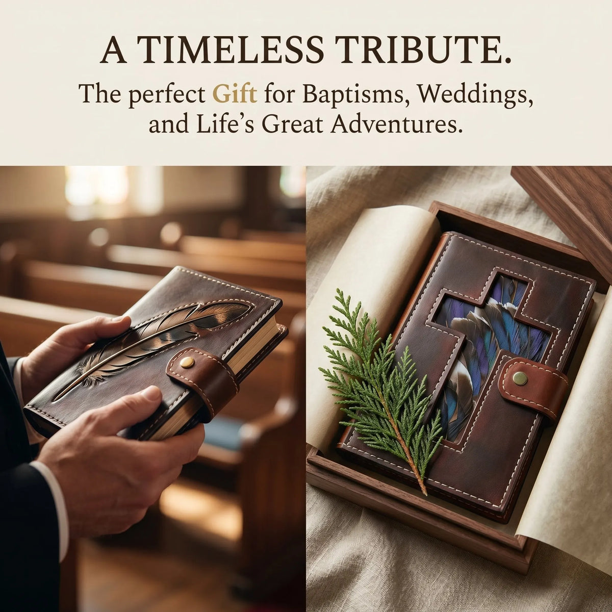 🔥Last Day 49% OFF - ✝️📚Handcrafted Leather Bible & Book Covers