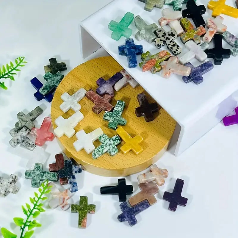 🔥Last 4 hours Sale: Save 50% -✝️Easter Natural Stone Crystal Cross Decoration