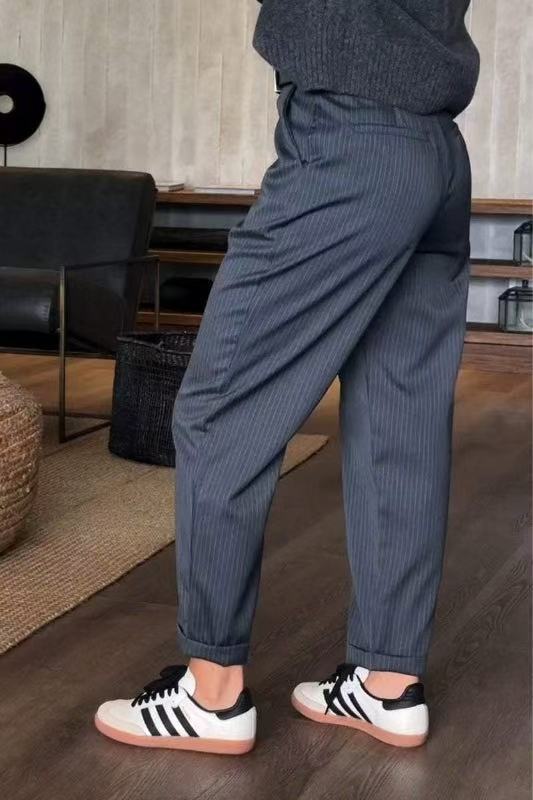 Women's Casual Striped Cropped Suit Pants (Buy 2 Free Shipping)