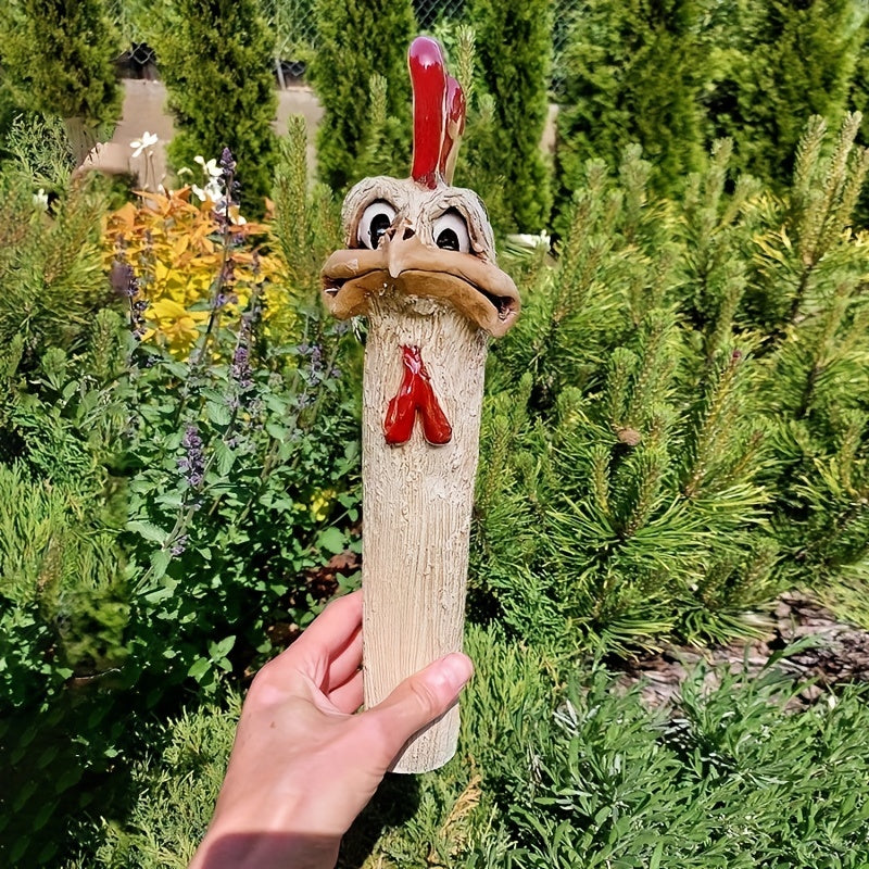 😂Funny Ostrich Head Chicken Statue - Add Fun and Whimsy to Your Garden with This Resin Rooster Sculpture!