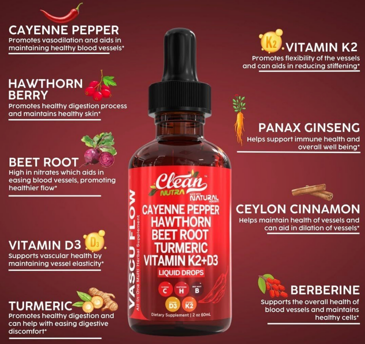 Clean Nutra Cayenne Pepper Drops Supplement Liquid(Buy 1 Get 1 Free)