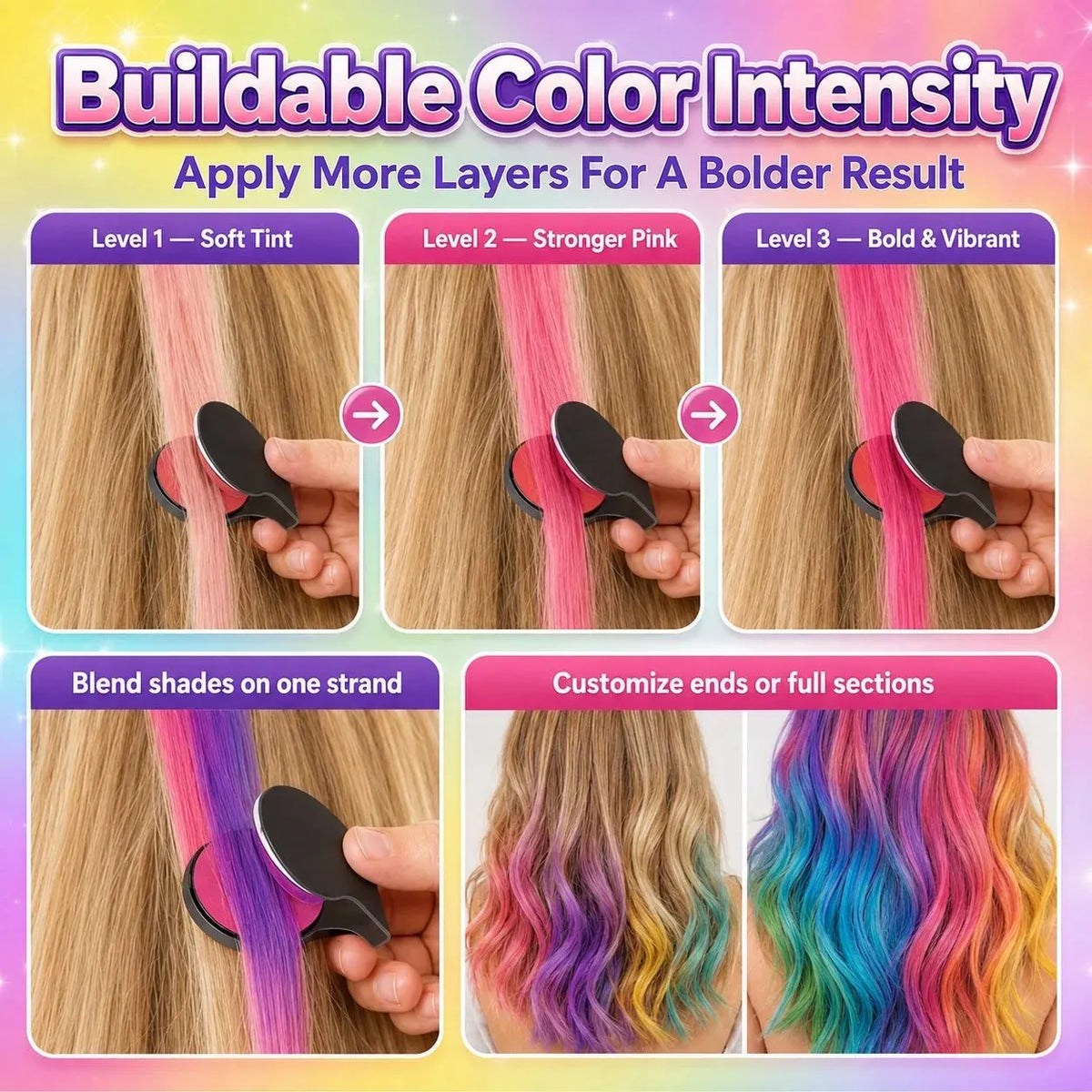 🔥 HOT SALE 🔥🌈12-Color Temporary Hair Chalk Applicator Set