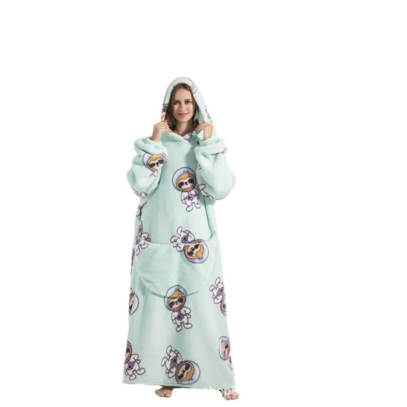 Cute Cartoon Print Hoodie Blanket