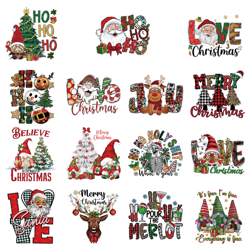 🔥Christmas Sale-49% OFF | 🎄 15PCS Christmas Mystery DTF Transfer Bundle 🎅🔥for T-Shirts, Totes & DIY Gifts