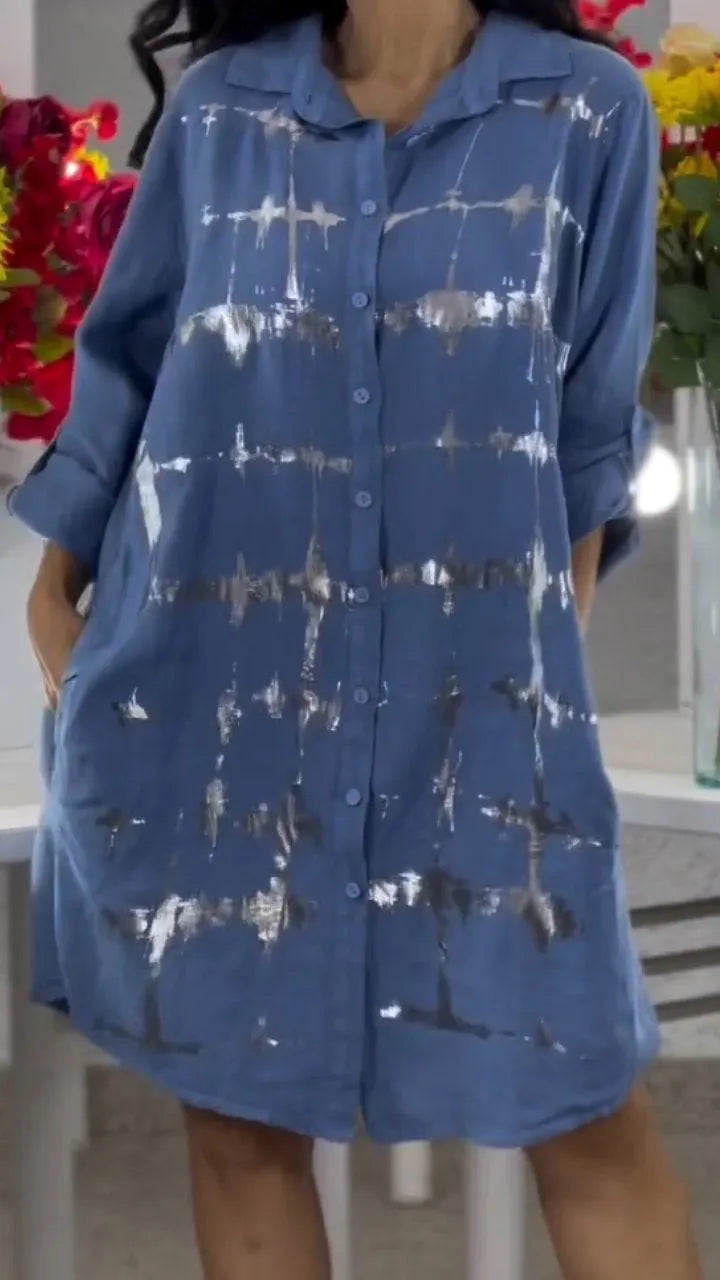Bright Printed Button-up Shirt Dress🌟Buy 2 Free Shipping