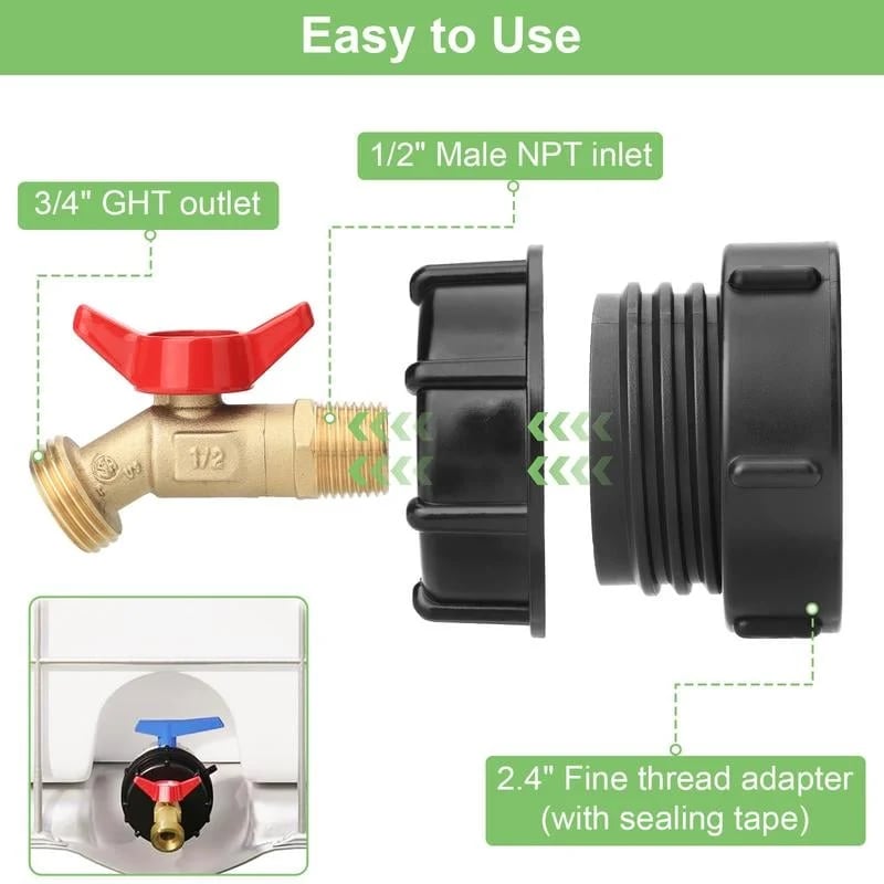 🎉 275-330 Gallon IBC Tote Tank Adapter