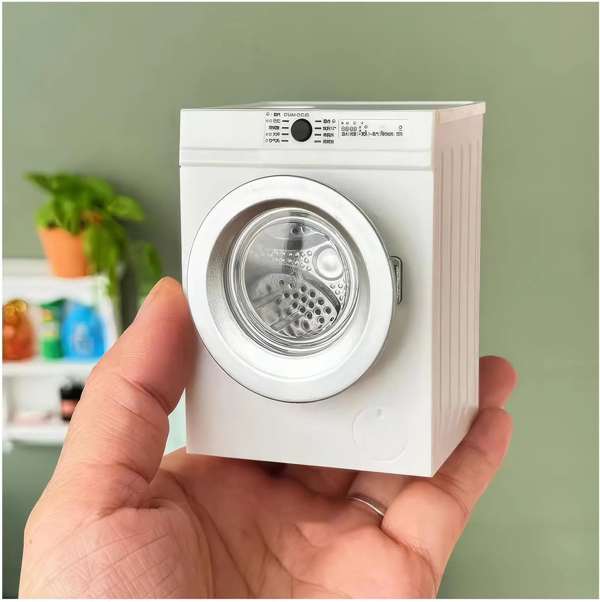 🌀Mini Washing Machine Model - Real Rotating Drum Design, 1:12 Dollhouse Miniature Washing Machine