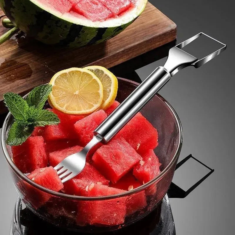🎉2 in 1 Stainless Steel Fruit Cutter Fork Slicer
