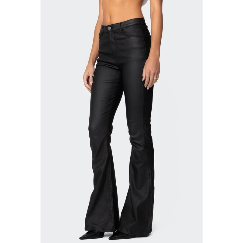Luna Faux Leather Flare Jeans