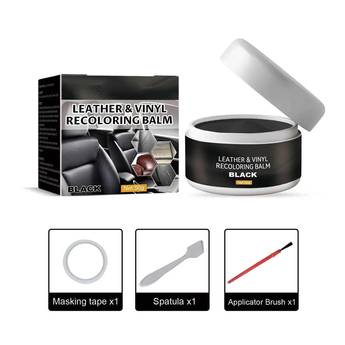 🔥HOT SALE🔥Leather & Vinyl Recoloring Balm Kit – Restore Faded Seats, Sofas & Shoes
