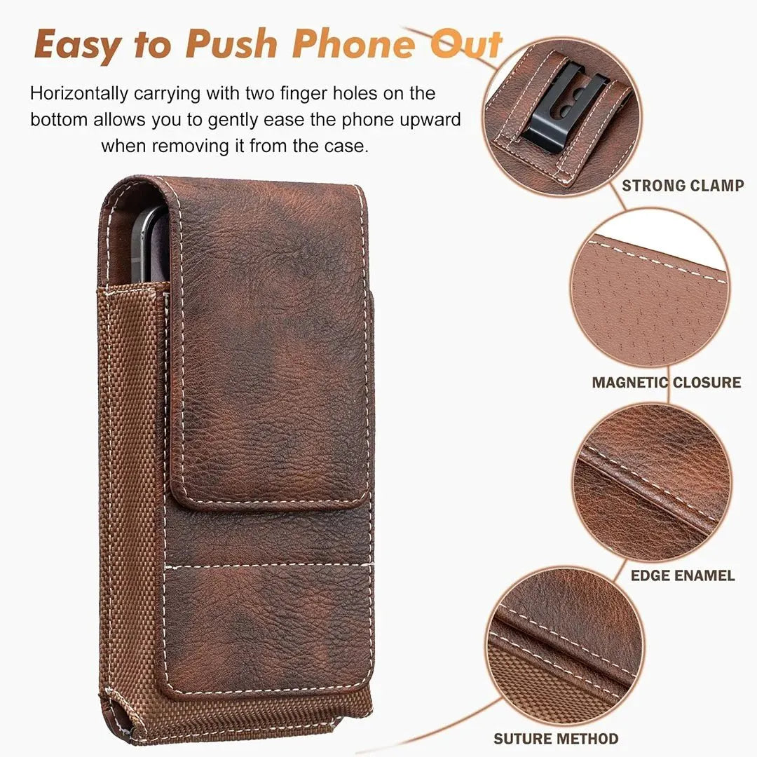 🔥 HOT SALE 🔥⚡Big Discount | Waist Belt Cell Phone Pouch 📱 Multi-Pocket Leather  Card Holder