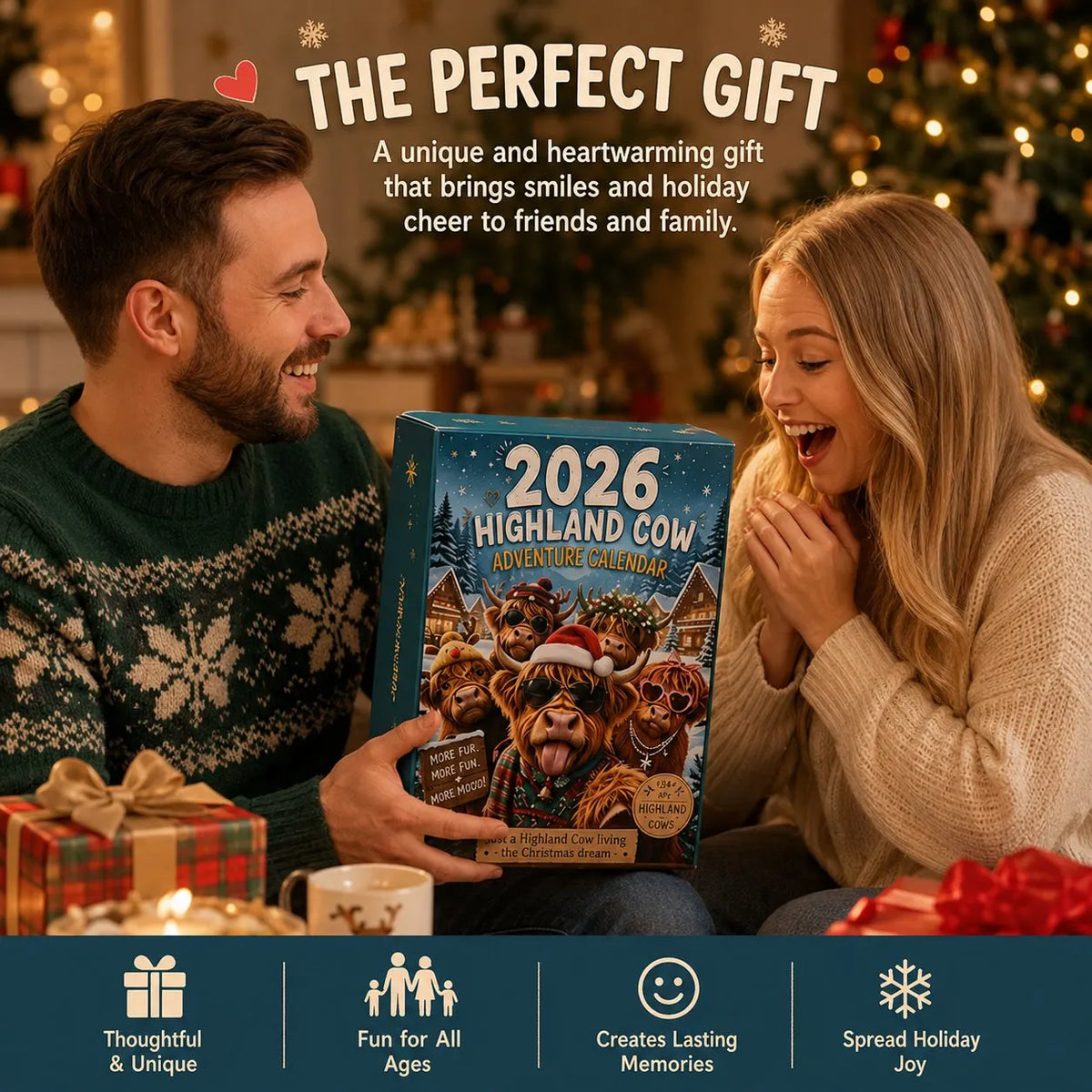 🎉49% OFF - 🐂🎁2026 Highland Cow Advent Calendar | Every Day Brings New Surprises(📦Buy 2 Free Shipping)