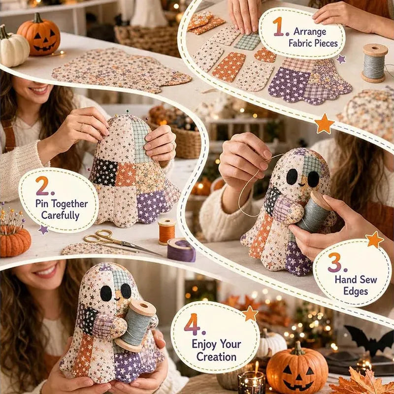 🔥HOT SALE🔥🔥LAST DAY 49% OFF🧵Little Ghost's Cozy Halloween DIY Patchwork Kit
