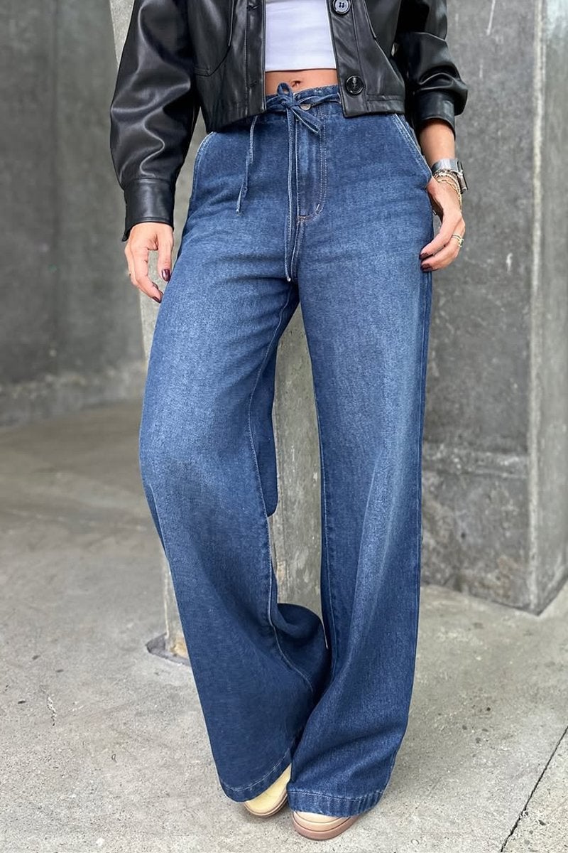 Women's Casual Tie-Front Wide-leg Jeans (BUY 2 FREE SHIPPING)