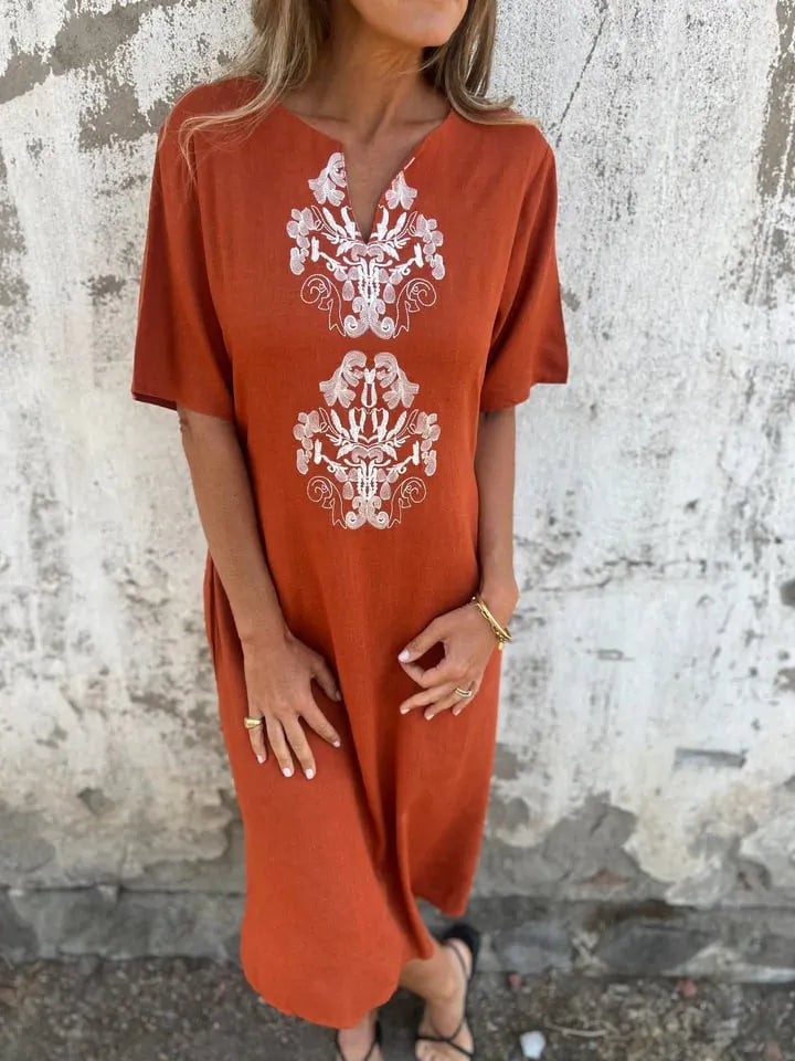 Printed Loose Midi Dress 🌸Buy 2 Free Shipping