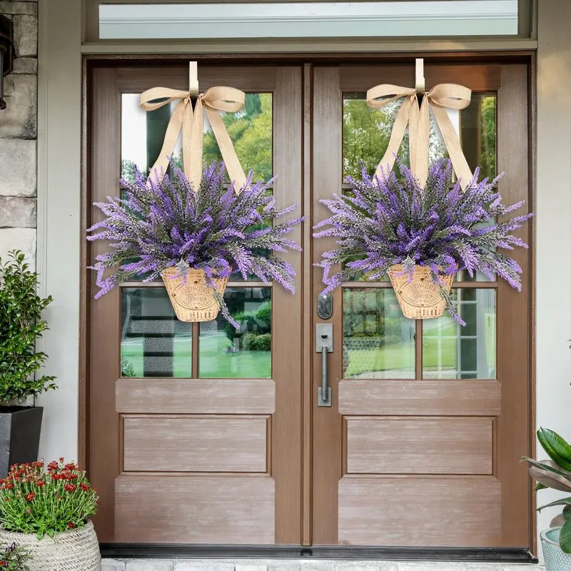 Lavender Basket Wreath-Front Door Wreath