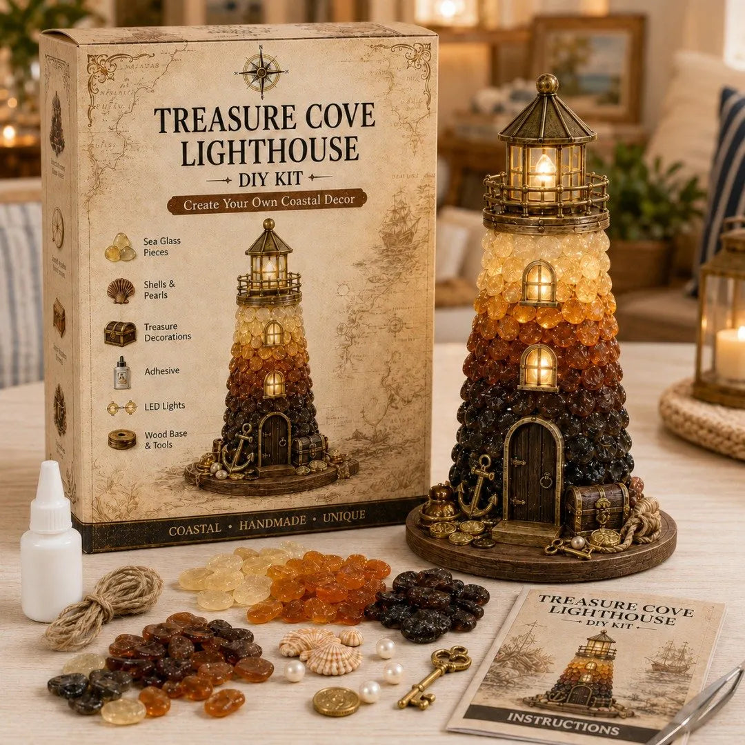 🔥 HOT SALE 🔥⏳ Last Day 49% OFF – 🌊 Beginner-Friendly DIY Lighted Sea Glass-Style Lighthouse Kit Collection | Complete Kit with Sea Glass-Style Pieces, LED Lights & Step-by-Step Guide Included 💕