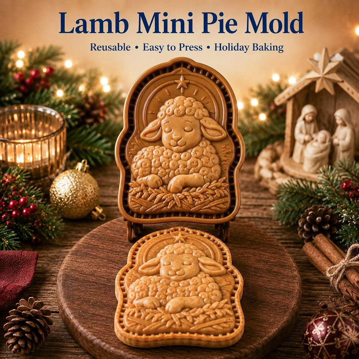 🔥Last Day 50% OFF - ✝️🥧 Faith & Nativity Christmas Mini Pie Mold Collection