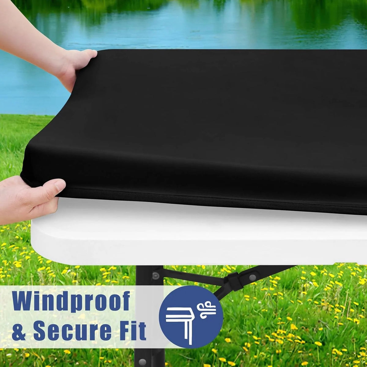 🔥 HOT SALE 🔥Stretch Fabric Table Top Cap Cover – Elastic Edge, Waterproof & Reusable