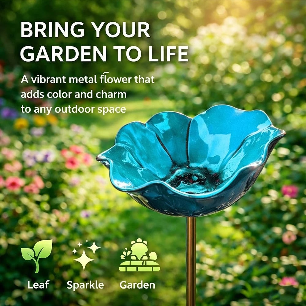 🎉💖🎁Handmade Metal Flower Garden Stake🐦