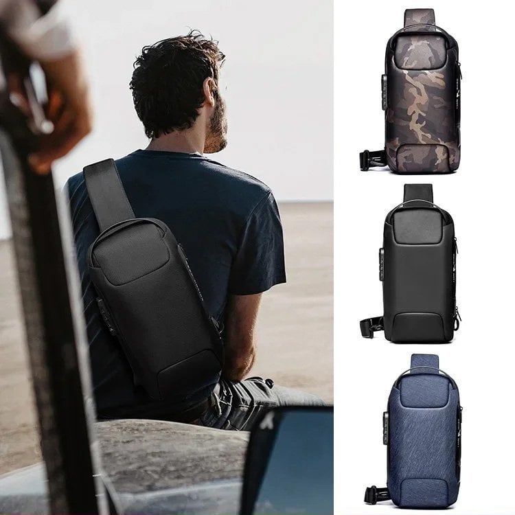 USB charging sport sling  Anti-theft shoulder bag