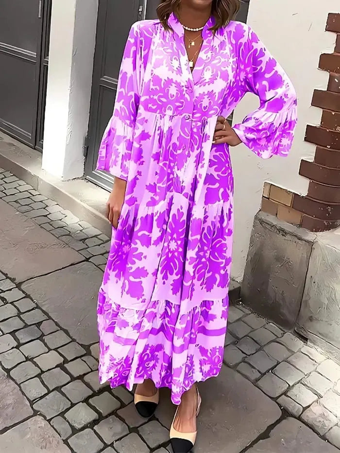 🌸 Seasonal Dress 49% OFF 🌸 Maxi Dress with Bohemian Print