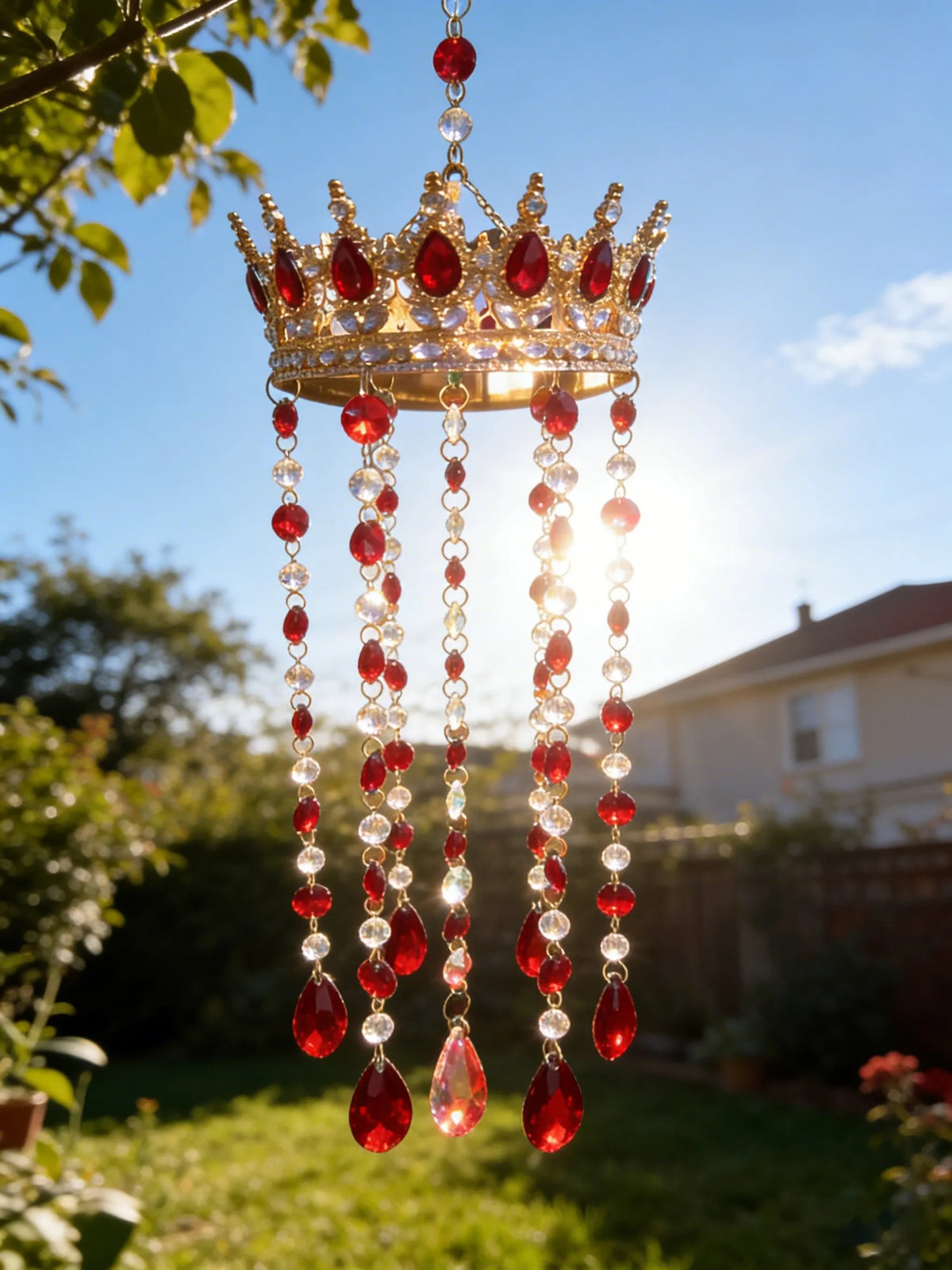 🔥Last Day 49% OFF - 🌈Handmade Crystal Crown Suncatcher – Rainbow Reflecting Window Decor