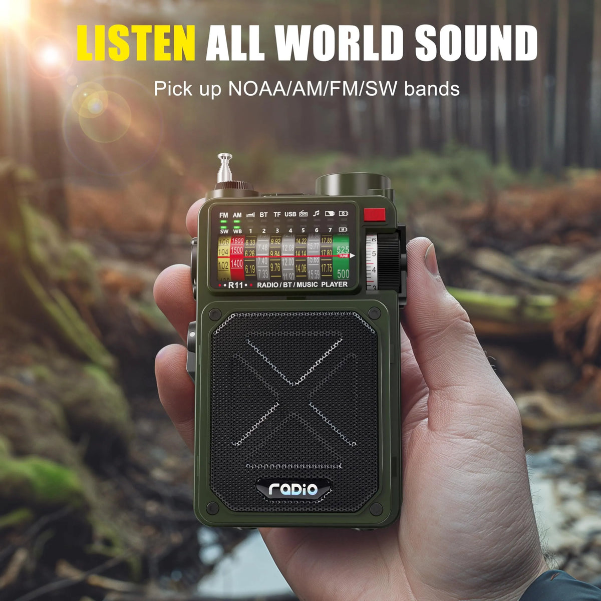 Emergency Crank Radio with Bluetooth